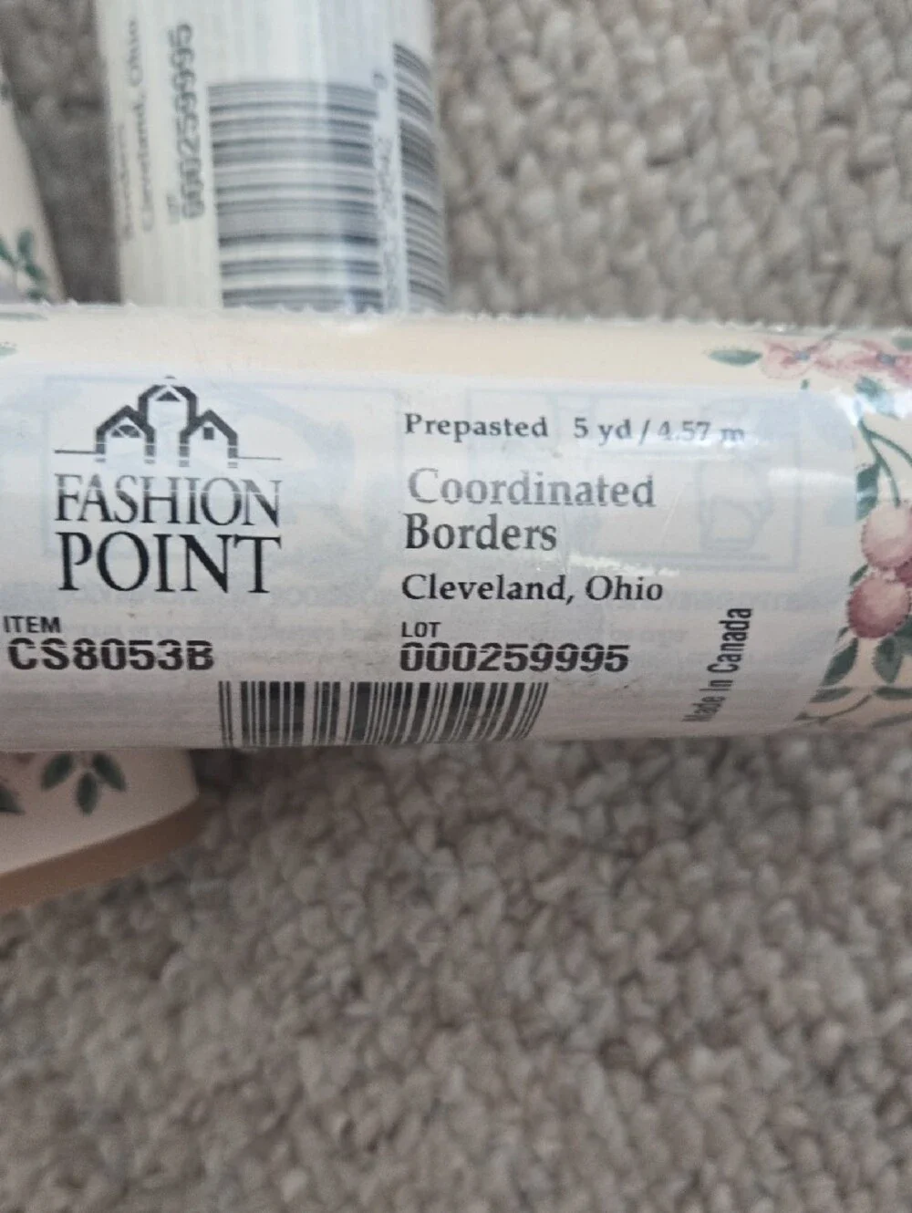 Vintage Coastal Seashell Wallpaper Border –4 Rolls (1 Open) – Pastel Beach Des